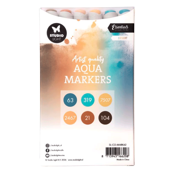 Studio Light - Aqua Markers - Desert - 6 stk