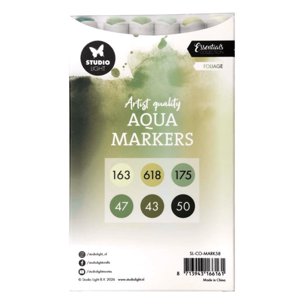 Studio Light - Aqua Markers - Foliage - 6 stk