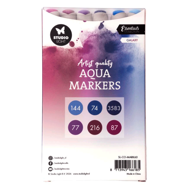 Studio Light - Aqua Markers - Galaxy - 6 stk