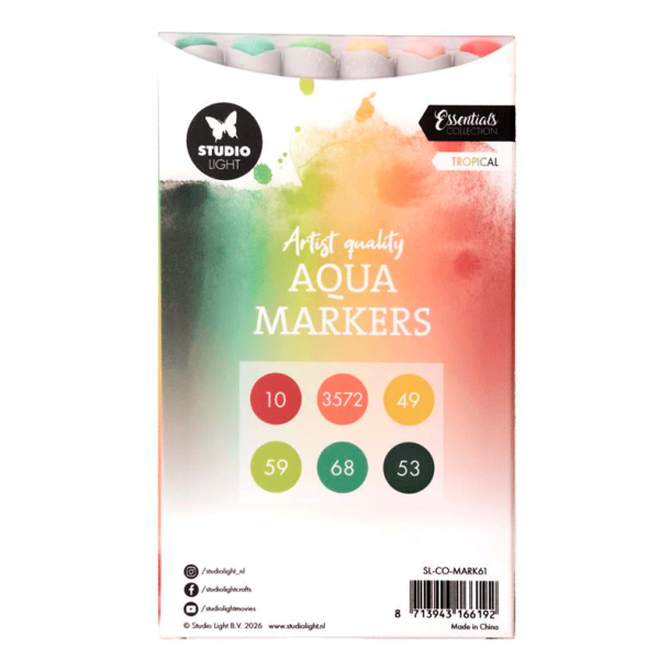 Studio Light - Aqua Markers - Tropical - 6 stk