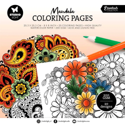 Studio Light - Blok 8'' - Farvelgningssider - Mandala