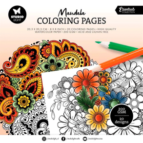 Studio Light - Blok 8'' - Farvelgningssider - Mandala