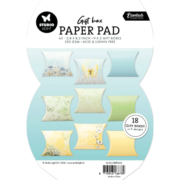 Studio Light - Blok A5 - Gave�ske papirblok - Pillowbox