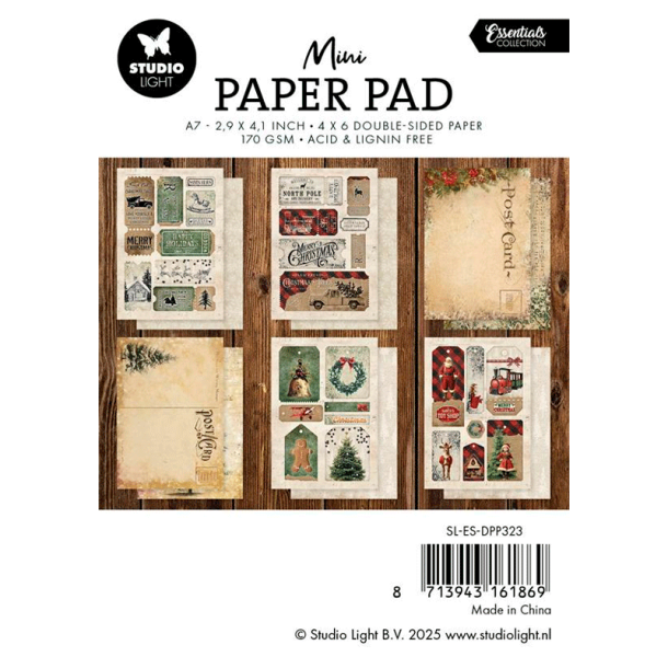 Studio Light - Blok A7 - Mini - Happy Holidays / Gldelig Jul