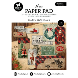 Studio Light - Blok A7 - Mini - Happy Holidays / Gldelig Jul