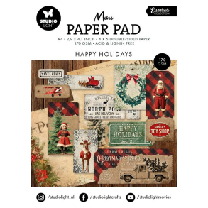 Studio Light - Blok A7 - Mini - Happy Holidays / Gldelig Jul