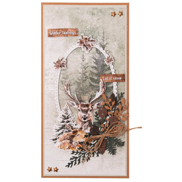 Studio Light - Die-cut Blok A4 - Winter Woodland / Vinterskov