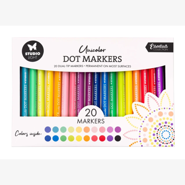 Studio Light - Dot Markers - Unicolor - 24 stk
