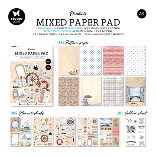 Studio Light - Mixed Paper Pad - Vintage Summer