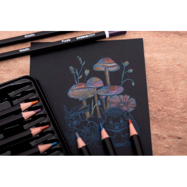 Studio Light - 12 Farveblyanter - Metallisk