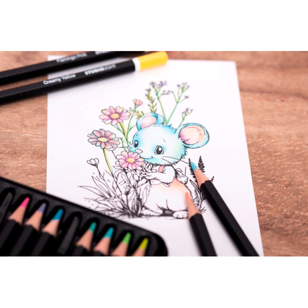 Studio Light - 12 Farveblyanter - Pastelfarver