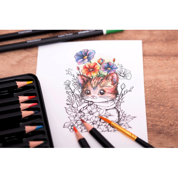 Studio Light - 12 Farveblyanter - Vandfarver