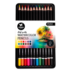 Studio Light - 12 Farveblyanter - Vandfarver