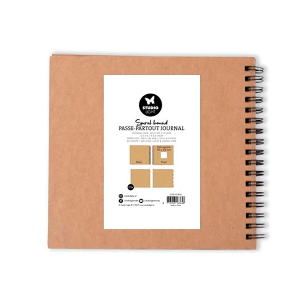 Studio Light - Spiral Passe-partout Journal - Kraft - 15 x 15 cm