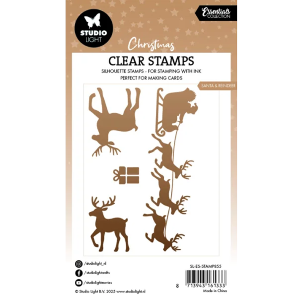 Studio Light - Stempel - Santa & Rendeer / Julemanden og rensdyr