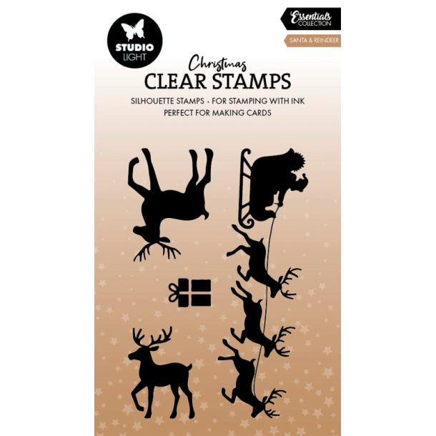 Studio Light - Stempel - Santa & Rendeer / Julemanden og rensdyr