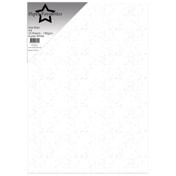 Paper Favourites - Star Rain - 130gr. - A4 - Super White