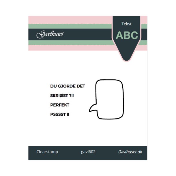 Gavlhusets Design - Stempel - taleboble