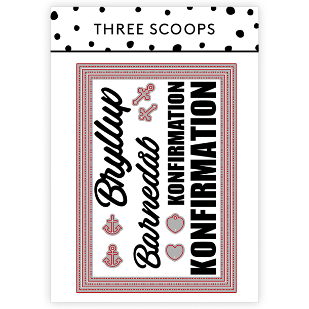 Three Scoops - Die - A5 dies og tekster