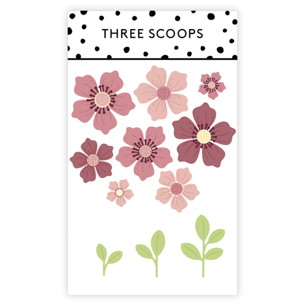 Three Scoops - Die - Blomster med blade