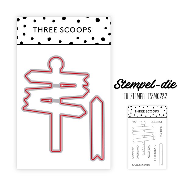 Three Scoops - Die til stempel - Julevejviser