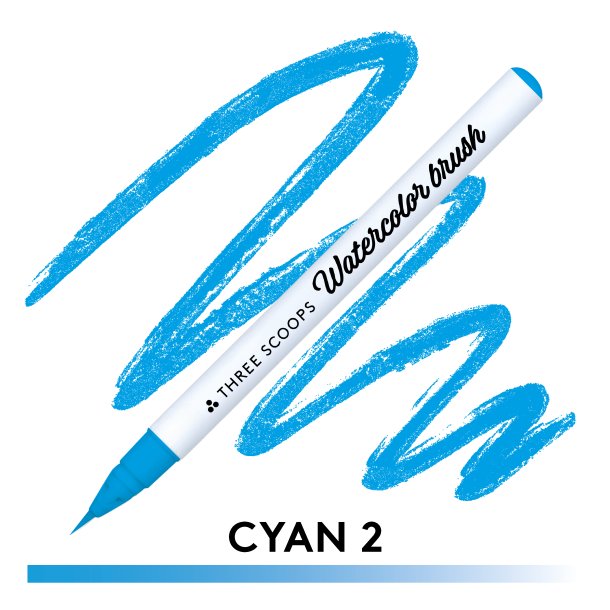 Three Scoops Watercolor Brush - Cyan 2