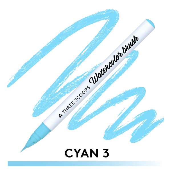 Three Scoops Watercolor Brush - Cyan 3
