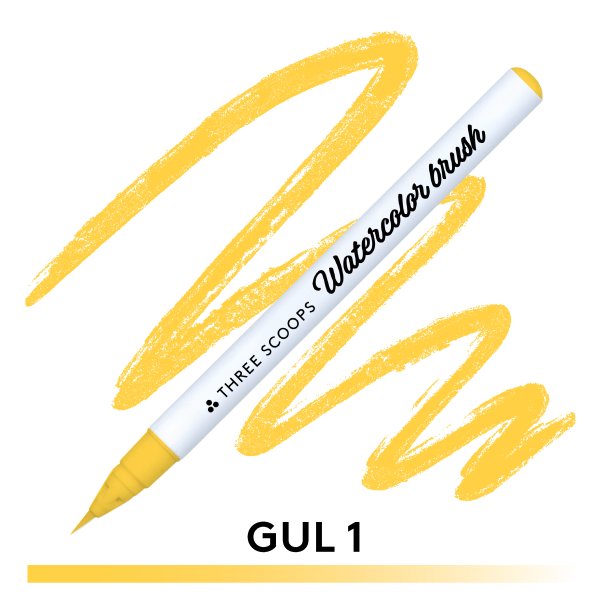 Three Scoops Watercolor Brush - Gul 1