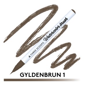 Three Scoops Watercolor Brush - Gylden brun 1