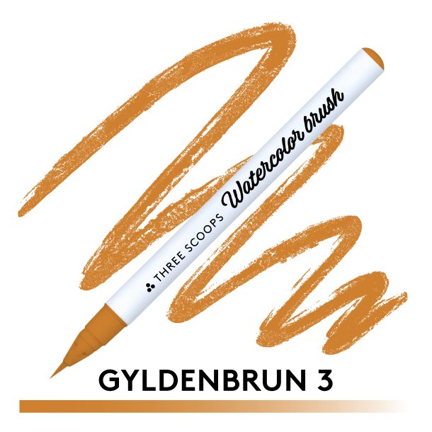 Three Scoops Watercolor Brush - Gylden brun 3