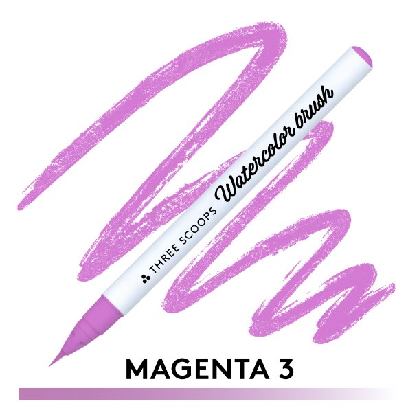 Three Scoops Watercolor Brush - Magenta 3