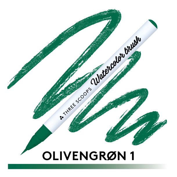 Three Scoops Watercolor Brush - Olivengrn 1