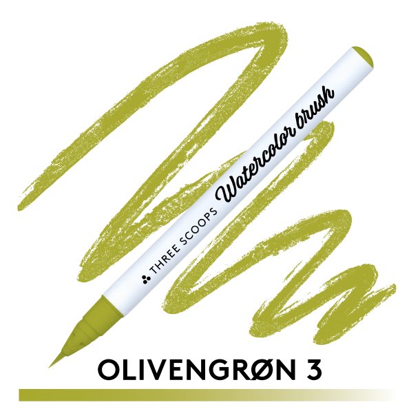 Three Scoops Watercolor Brush - Olivengrn 3