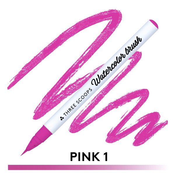 Three Scoops Watercolor Brush - Pink 1