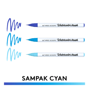 Three Scoops Watercolor Brush - Sampak Cyan