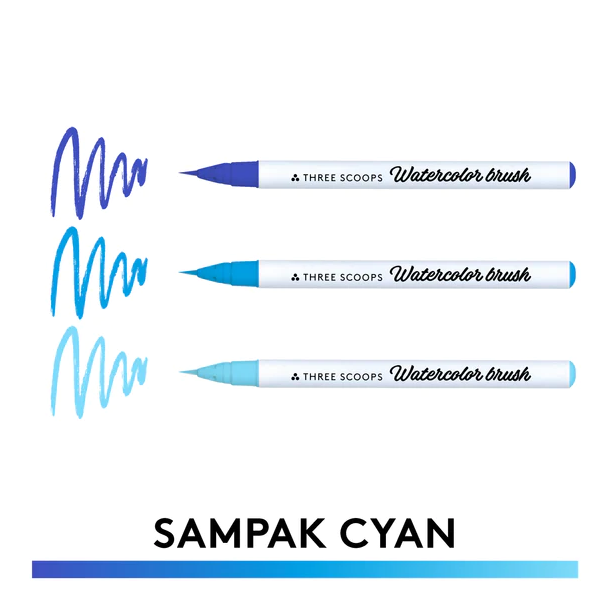 Three Scoops Watercolor Brush - Sampak Cyan