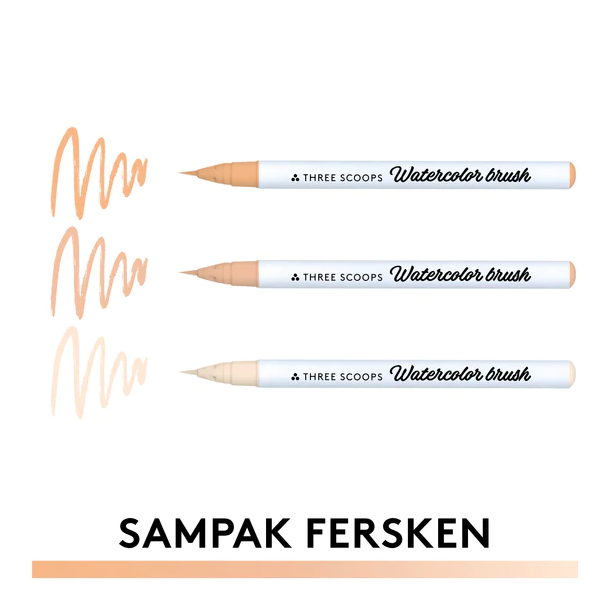 Three Scoops Watercolor Brush - Sampak Fersken