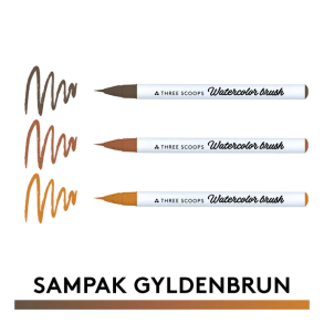Three Scoops Watercolor Brush - Sampak Gylden brun