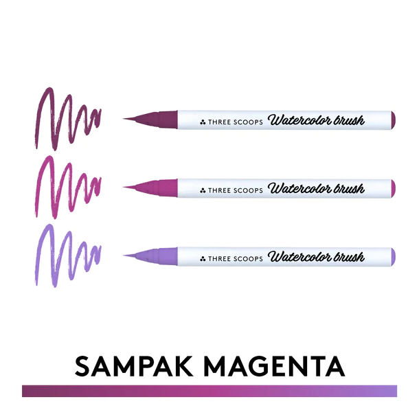Three Scoops Watercolor Brush - Sampak Magenta