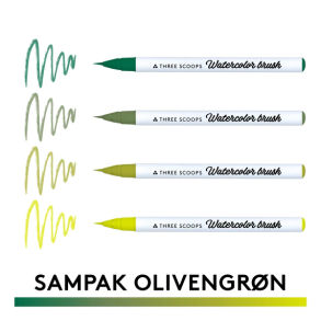 Three Scoops Watercolor Brush - Sampak Olivengrn