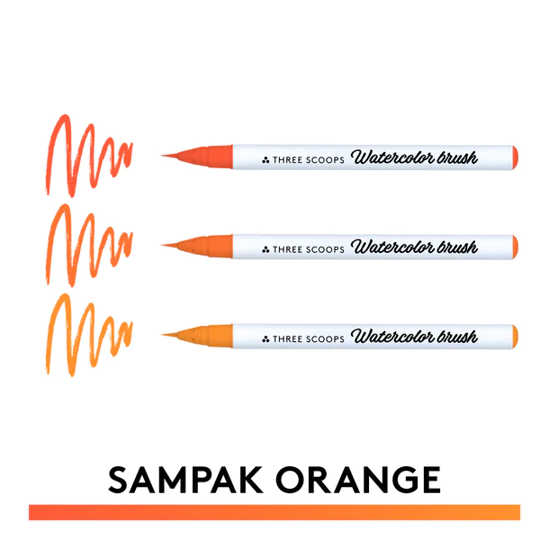 Three Scoops Watercolor Brush - Sampak Orange
