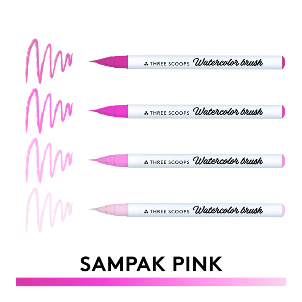 Three Scoops Watercolor Brush - Sampak Pink