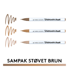 Three Scoops Watercolor Brush - Sampak Stvet brun