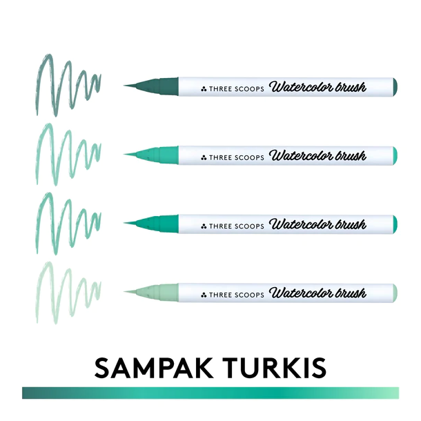 Three Scoops Watercolor Brush - Sampak Turkis