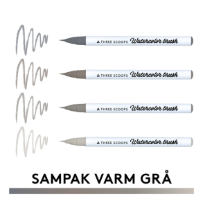 Three Scoops Watercolor Brush - Sampak Varm gr