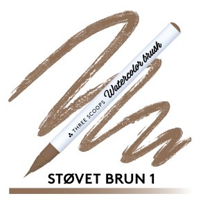Three Scoops Watercolor Brush - Stvet brun 1