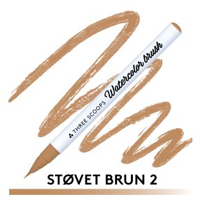Three Scoops Watercolor Brush - Stvet brun 2