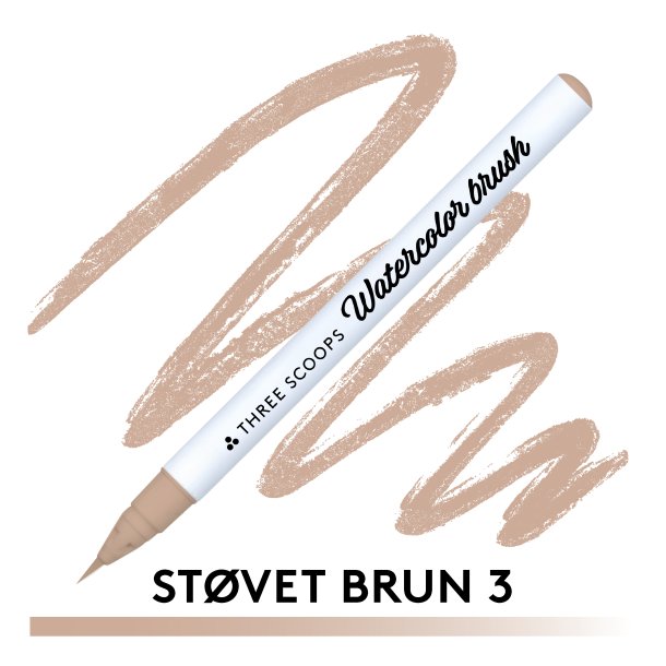 Three Scoops Watercolor Brush - Stvet brun 3