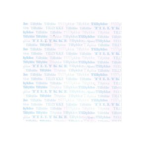 Karton med Tillykke Tekst - Lys Bl�