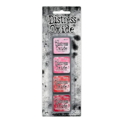 Distress Mini Oxide Kit 1 - Spun Sugar/Picked Raspberry/Festive Berries/Lumberjack Plaid